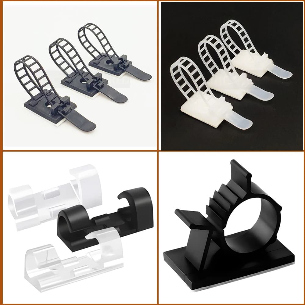 cable tie Mounts 10pcs Cable Clips 18*25 Clamp For Wire Tie Cable Mount Adjustable Cable Tie Fix Holder Clips White Black