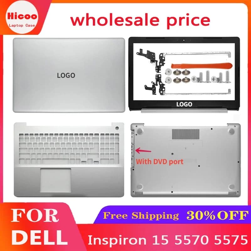 NEW For Dell Inspiron 5570 5575 Laptop LCD Back Top Cover Front Bezel Palmrest Upper Bottom Case Silver