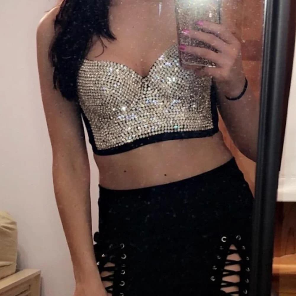 Sexy Summer Bra Women Corset Luxury Rhinestone Club Push Up Bustier Y2K Tops Woman Clothes Blusas Camis Lingerie Ladies Crop Top