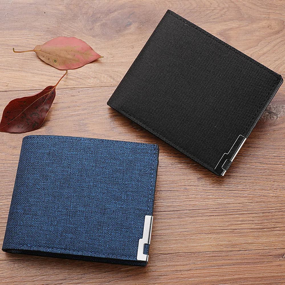 Men's Short PU Leather Wallet Simple Solid Color Fashion Thin Money Credit Card Holder Bag Men's Birthday Gift