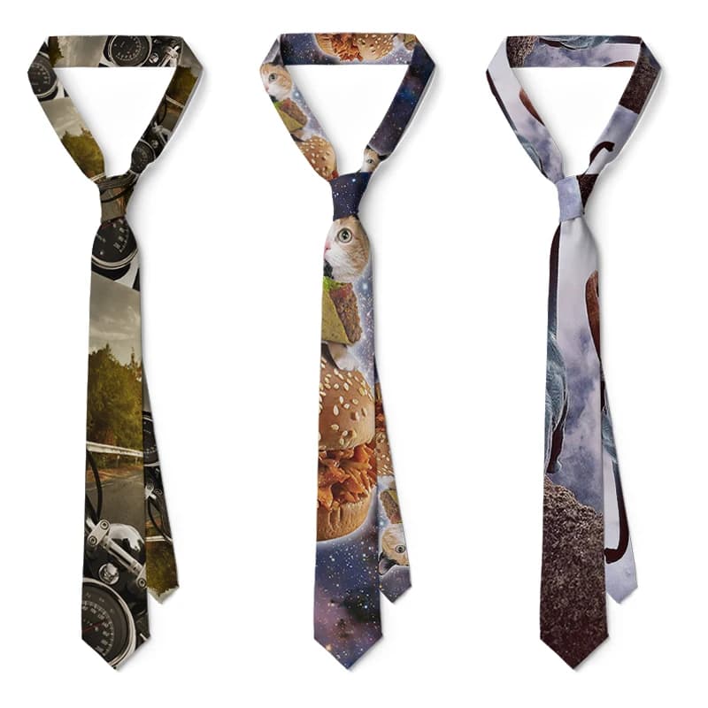 New Fashion Funny Men Tie 3D Printing 8CM Slim Business Tie Daily Dating Holiday Party Shirt With Tie Novelty Trendy Gift 2022
