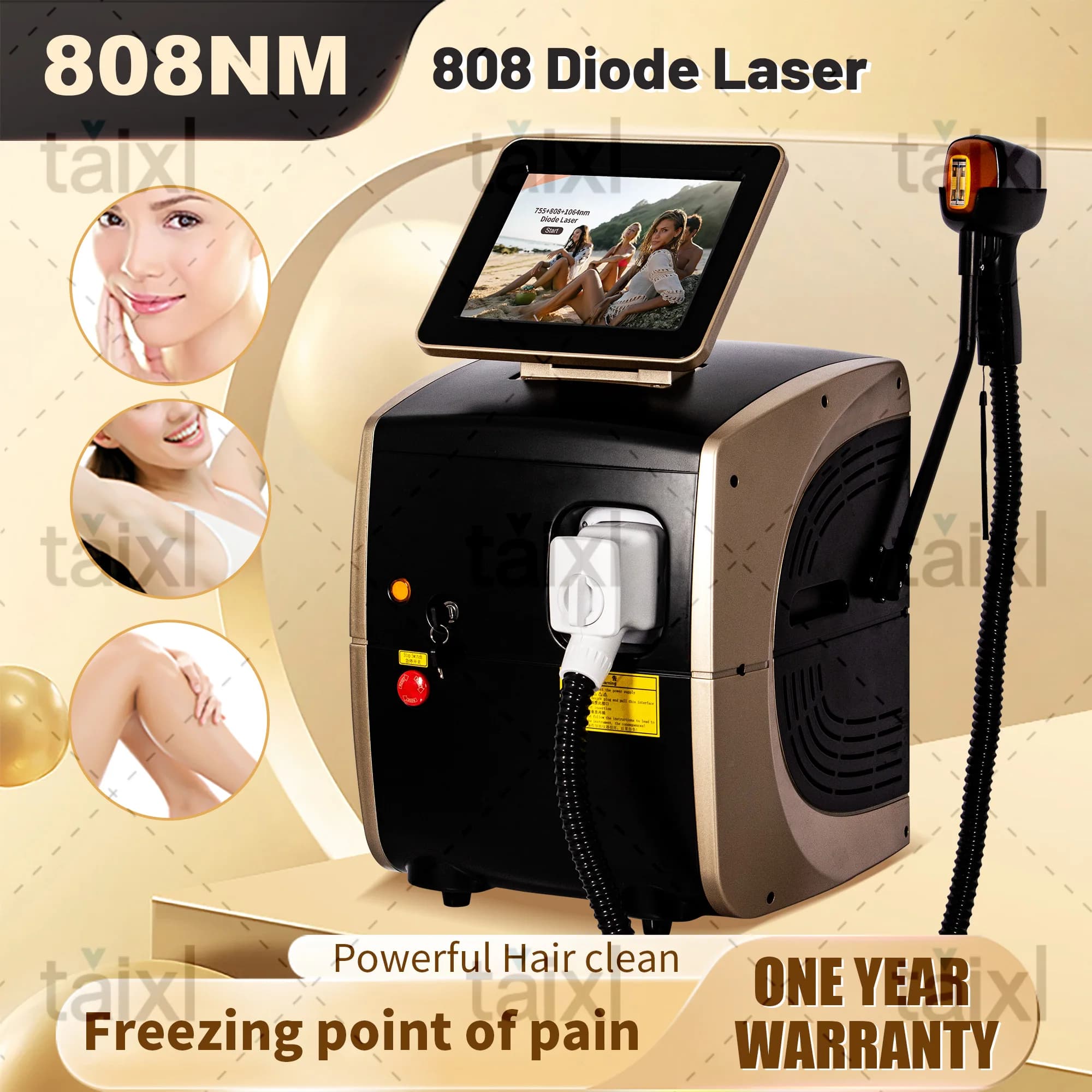 2025 Professional Laser Epilator Ice Titanium Permanent Hair Removal 3 Wavelengths Diode Laser remove hair Machine for salon