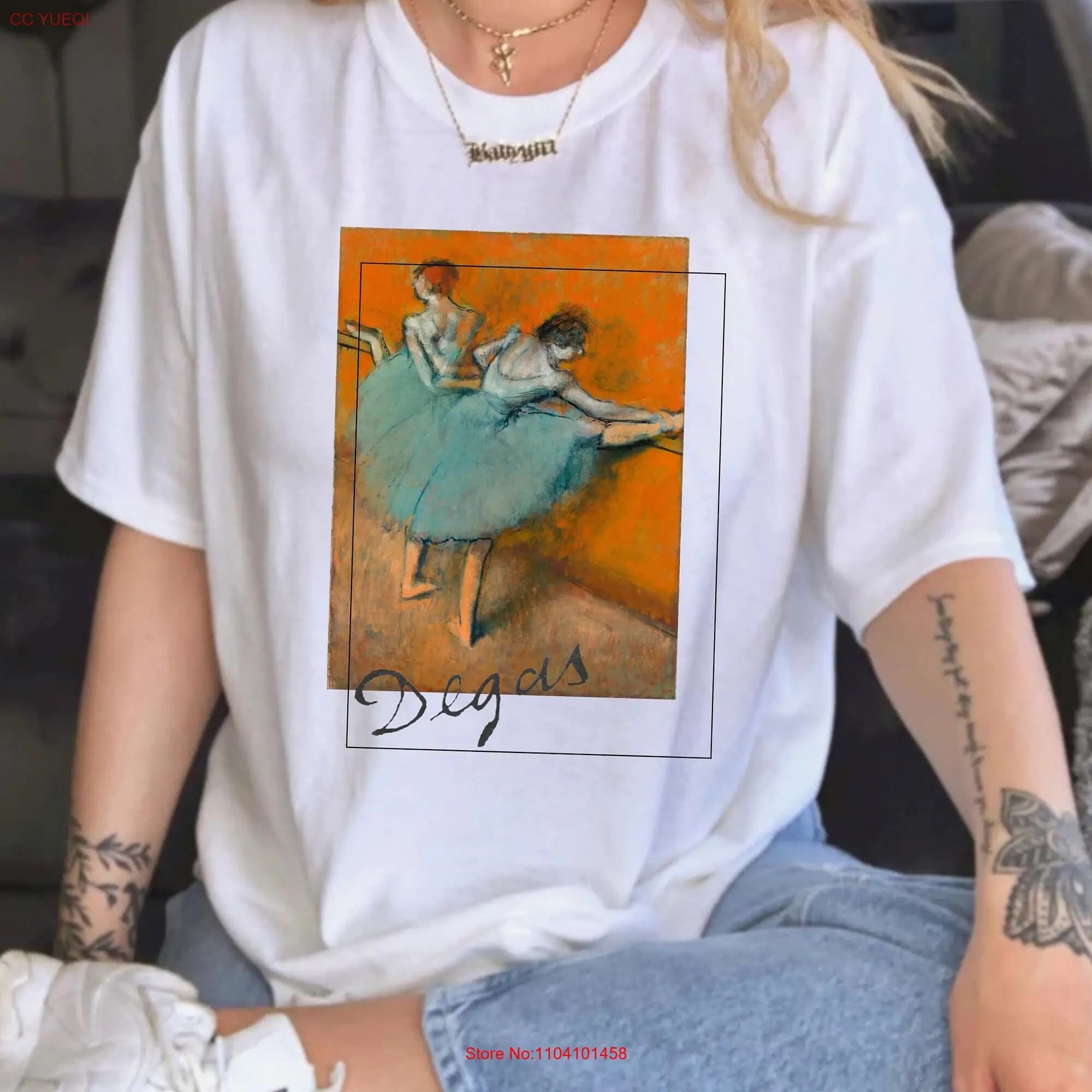 Edgar Degas Dancers at the Barre T Shirt Famous Paintings Art Aesthetic Clothes Vintage Teacher  long or short sleeves