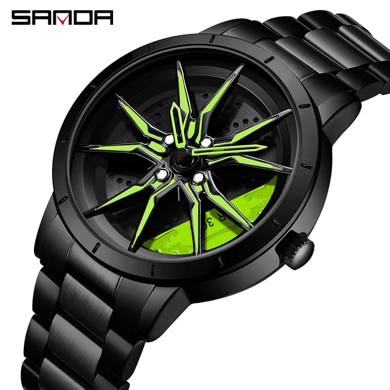 Fashion Top Brand Men Watches 360 Rotating Wheel Dial Steel Casual Luxury Waterproof Sport Watches For Quartz Relogio Masculino
