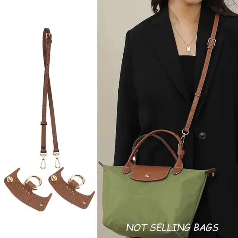 Bag Transformation Accessories for Longchamp New Mini Bag Straps Punch-free Genuine Leather Shoulder Strap Crossbody Conversion