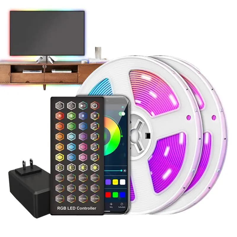 Smart LED Lights For Bedroom 16.4 Ft APP Control Music Sync Color Changing Lights LED Strip Lighting For Bedroom Kitchen TV Bar