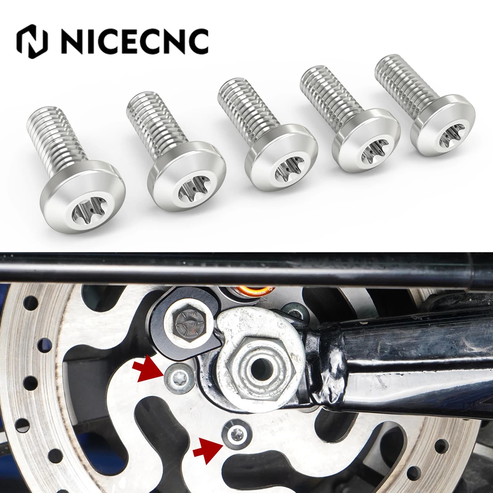 Rear Brake Rotor Disc Bolts Kits For Harley Touring Road King FLHR 1994-2023 FLHP 2017-2024 Street Glide FLHX FLHXS 2017-2023