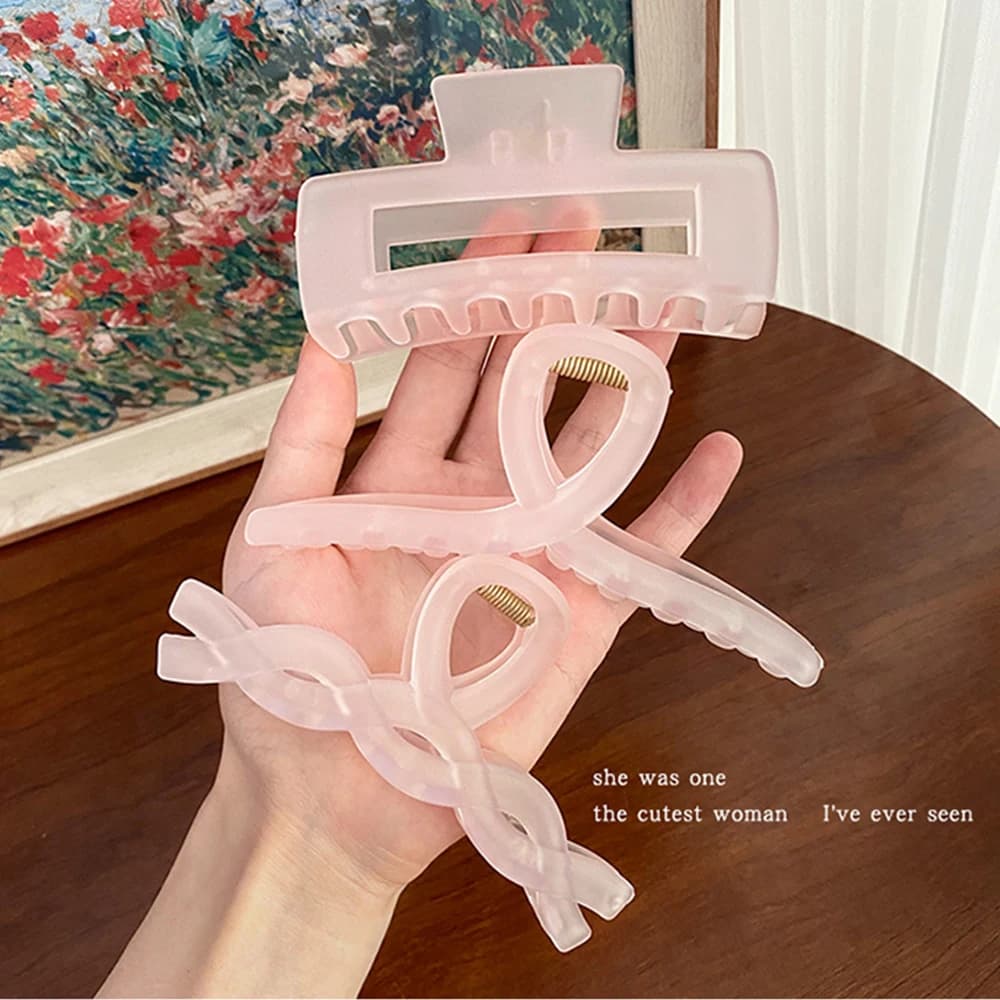 Elegant Large Jelly Acrylic Hair Claw Geometric Crab Hair Clips For Women Large Size Hairpin Shark Clips Summer Headwear