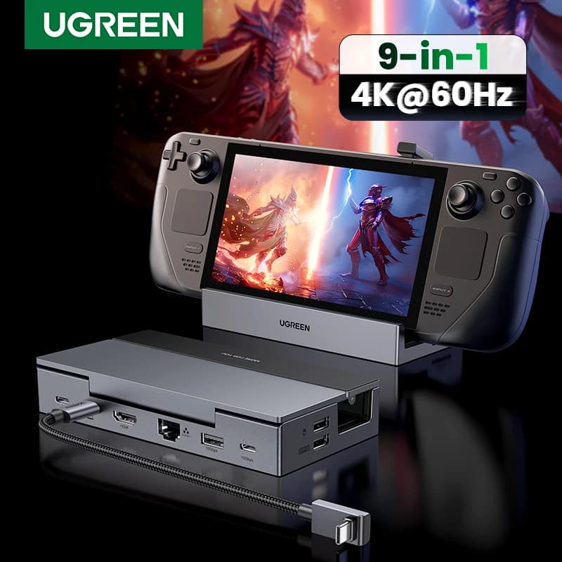 UGREEN 4K60Hz HDMI USB C HUB Docking Station for Steam Deck Type-C to RJ45 PD100W 10Gbps USB-A/C for iPad ROG Ally Legion Go PC