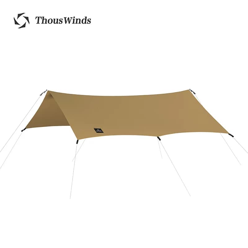 Thous Winds 4 Seasons Camping Canopy Ultralight 15D Double Silicon Coating Waterproof Hiking Awning Sun Tarp 3x3 4x3 4x4.5m