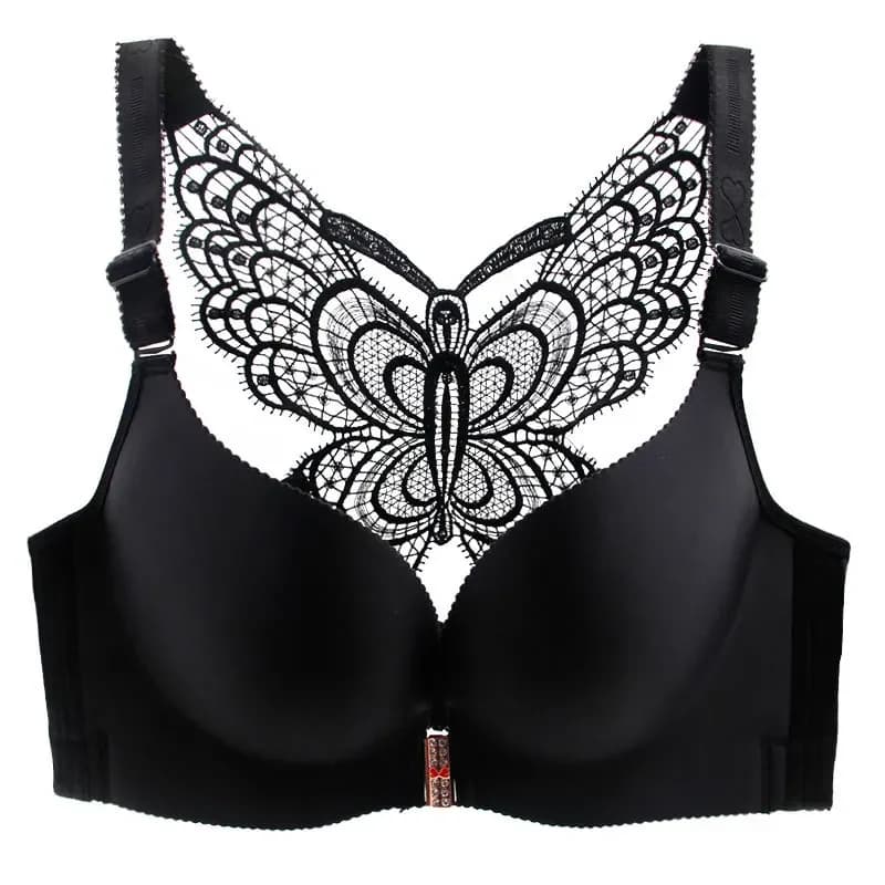 Female underwear Front buckle large size without steel ring Butterfly beauty back plus size bra Wireless big size bra 50C 115C