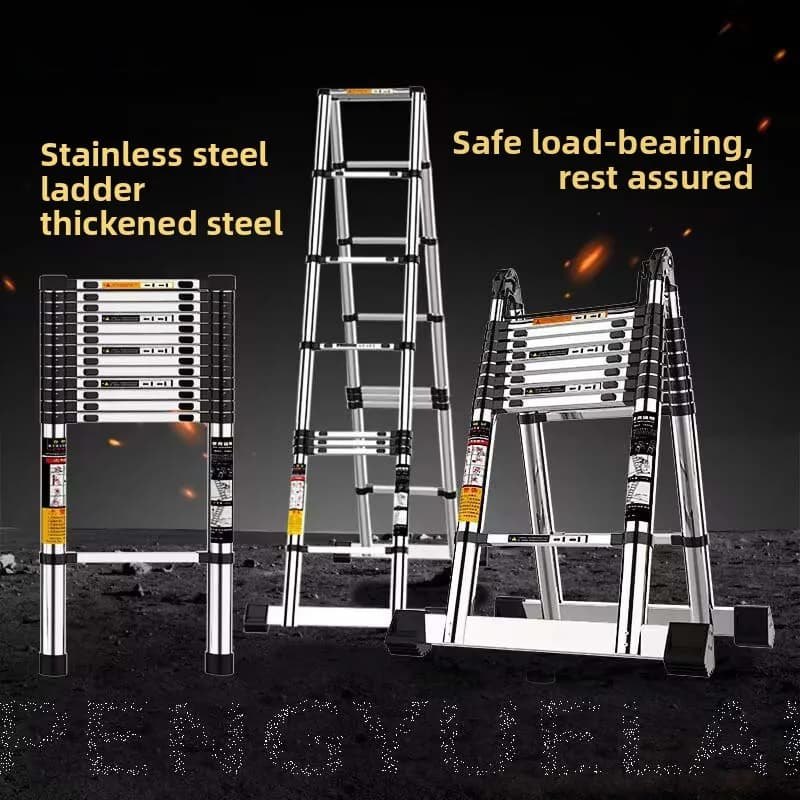 Telescopic ladder Multifunctional ladder Lifting stainless steel herringbone ladder Thickened household ladder Folding ladder