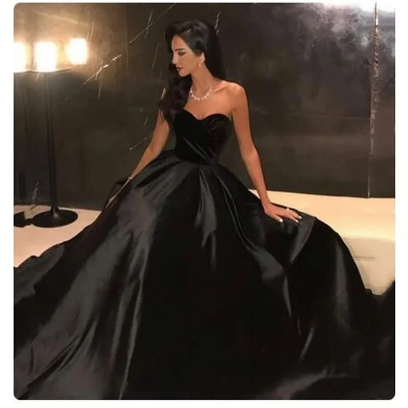 Strapless Womens Party Dresses A Line Black Formal Occasion Dresses On Offer Evening Clearance Elegant Dress Woman 2024 Hottest
