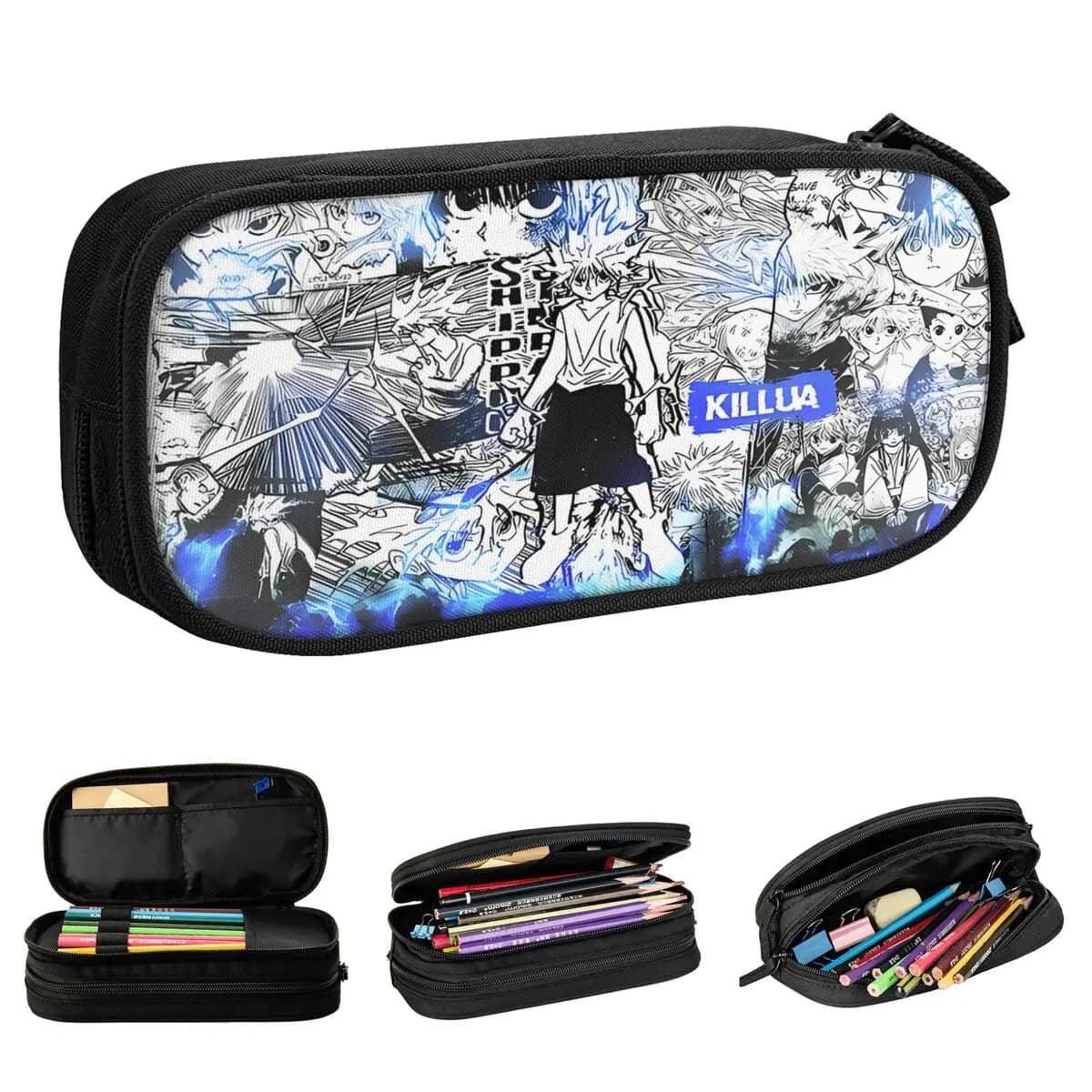 Hunter X Hunter Killua Cartoon Pencil Cases Anime Pen Holder Bags Girl Boy Large Storage Students School Zipper Pencilcases