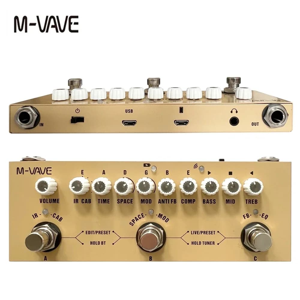 M-vave Cube BABY Rechargeable Multi Effects Pedal for Electric Acoustic Guitar Recording Audio Interface Function Cuvave Pedal