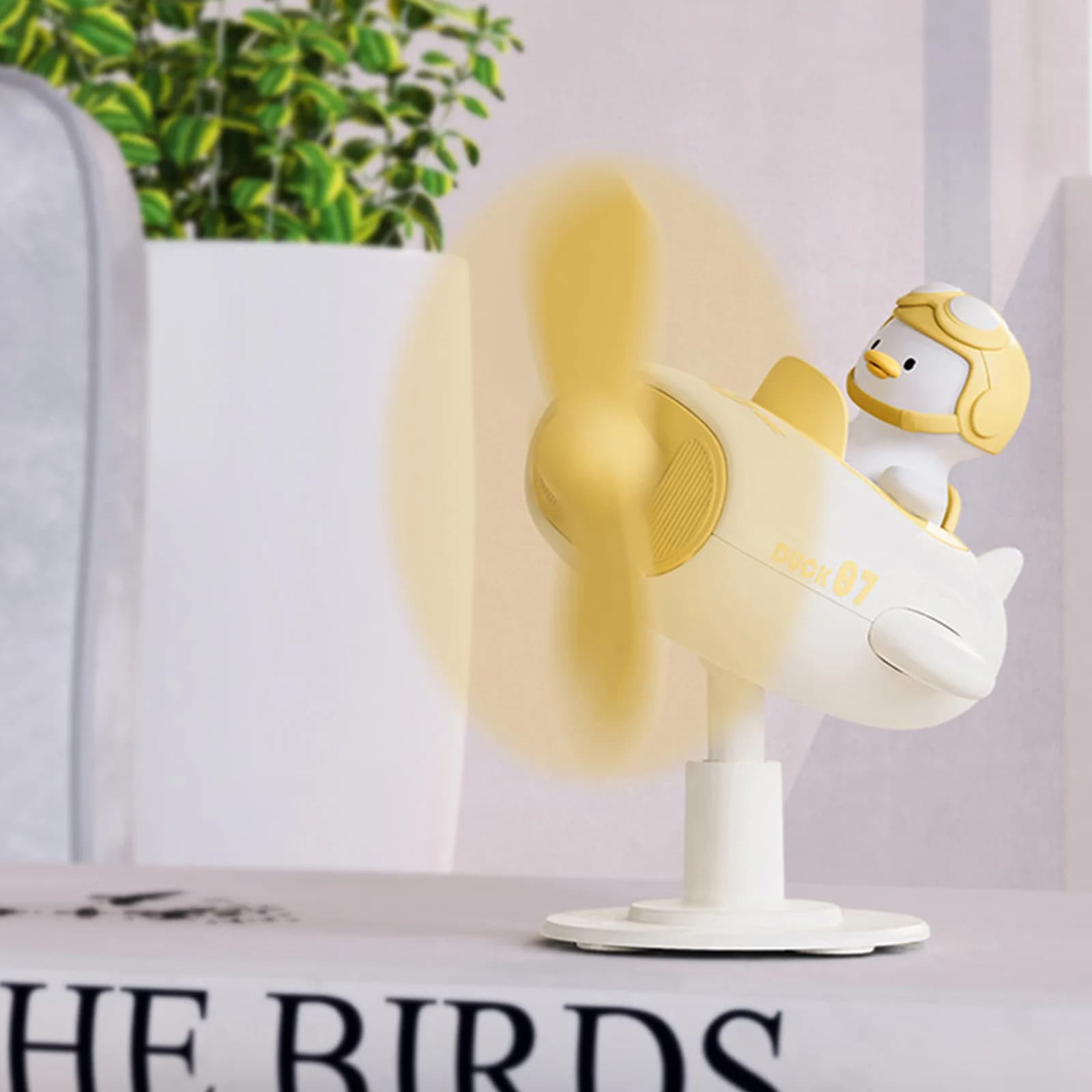 Cartoon Duck Shape Mini Fan Office Computer Screen Clip Fan USB Plug-in 5V 1W Multi-angle Adjustment Ornaments for Home Computer