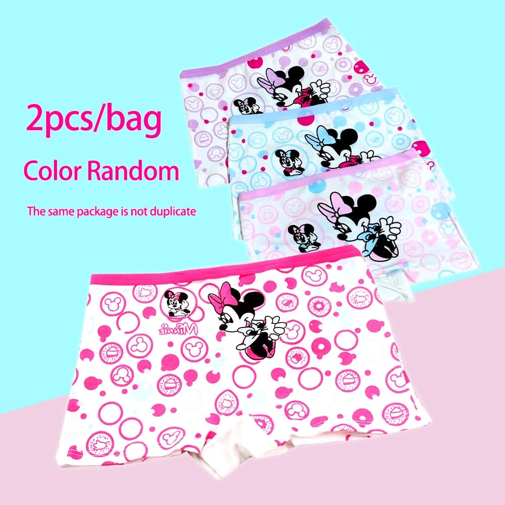 2Pcs/Bag 2-10Y New girl Minnie mouse Underwear Cartoon Children knickers Boys Underpants Kids Panties flat angle Panty Brief