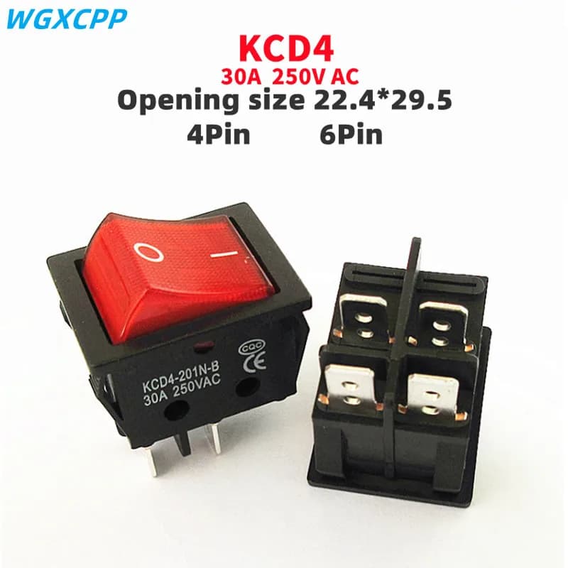 1 PCS,30/40A 250V AC High Current,ON/OFF,Special for Eelding Machine,KCD4,Sterling Silver Point,Rocker Power Button Switches