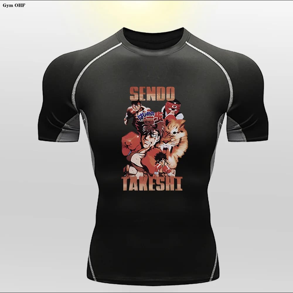 Children's Anime Printed High Elastic Compression T-shirt Heat Dissipation Sports Running Basketball Milk Silk Fashion GYM 2024