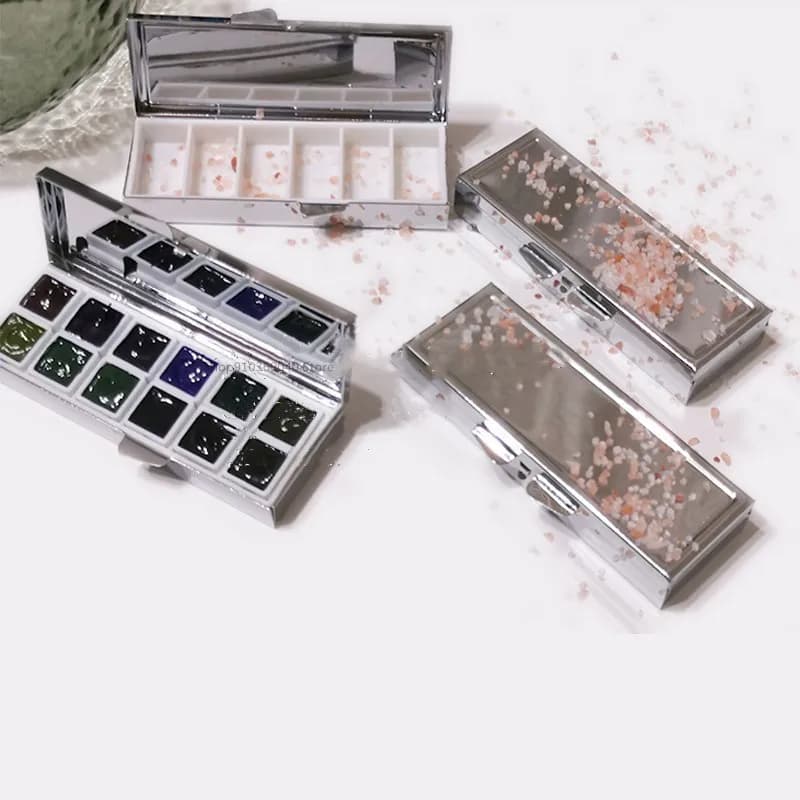 Watercolor Sub-packaging Box 6/12 Color Mini Portable Empty Palette Pigment Moisturizing Box Palette Painting Art Supplies