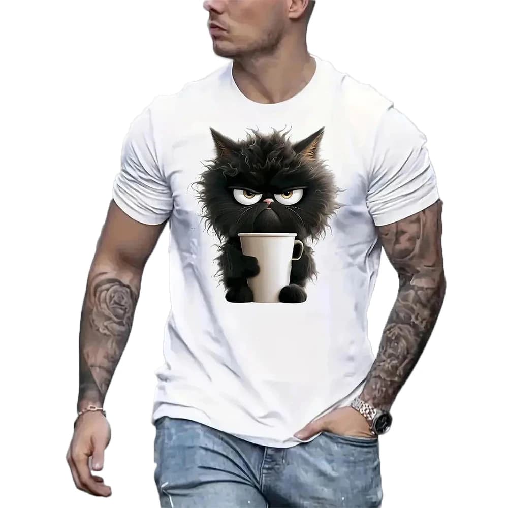 Men's Funny Animal Printed Short Sleeve Male Hip Hop T-shirt  Summer Casual Clothes Man Trend Streetwear Harajuku O-Neck Top Tee