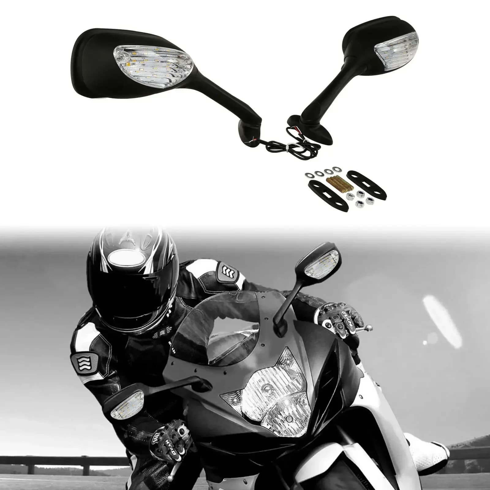 Moto Acsessories Accessory Rearview Mirror Amber LED Turn Signal For Suzuki GSXR600/750 GSX-R 600 750 2006-2015 2014