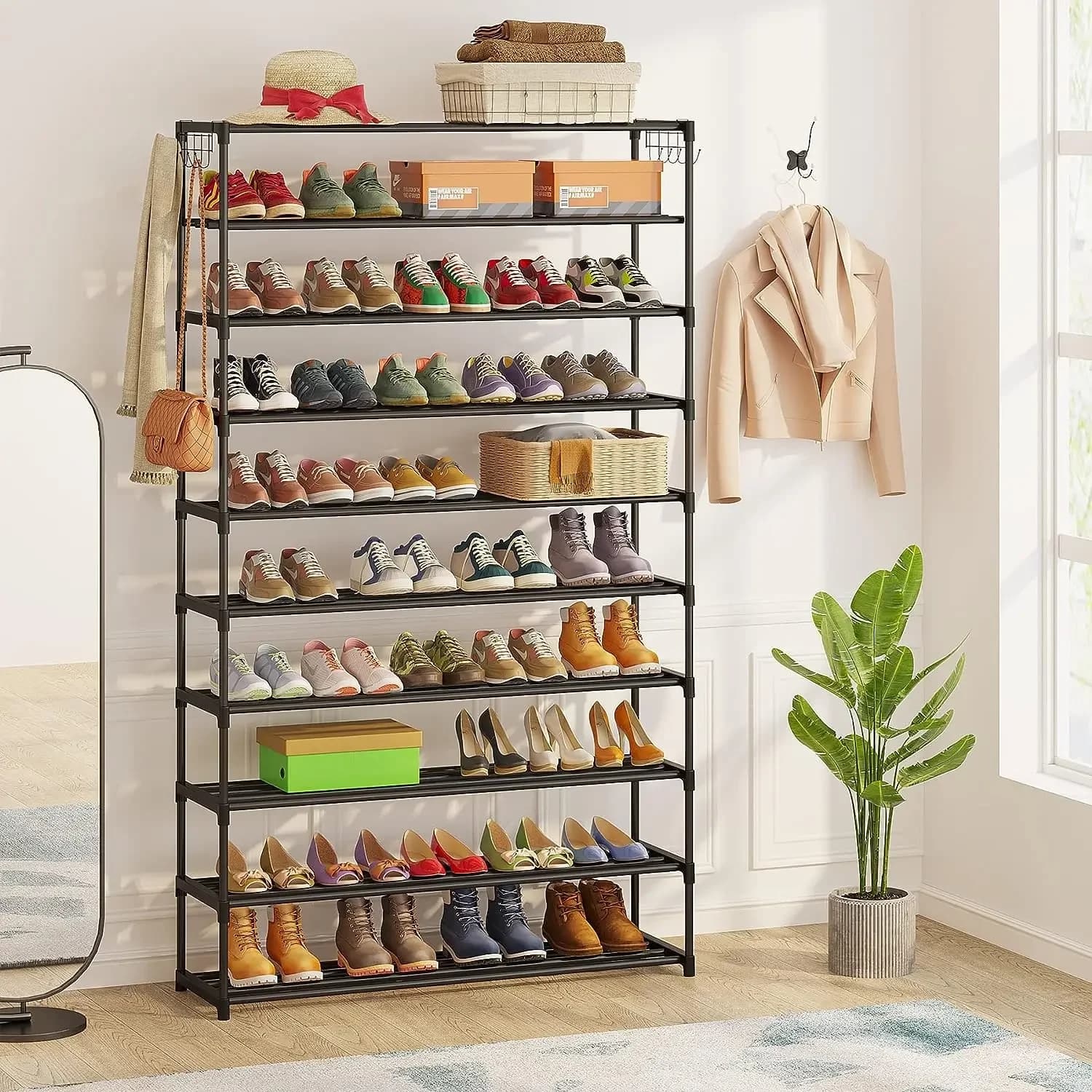 Tribesigns 10 Tiers Shoe Rack Shoe Shelf Large Capacity Shoe Organizer Space Saving