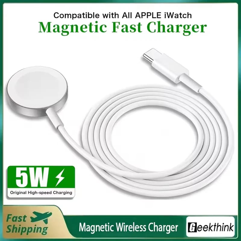 For Apple iWatch Series 9 8 7 SE 6 5 Portable Magnetic Wireless Charger USB C For Apple Watch 10 Fast Charging Cable Accessories