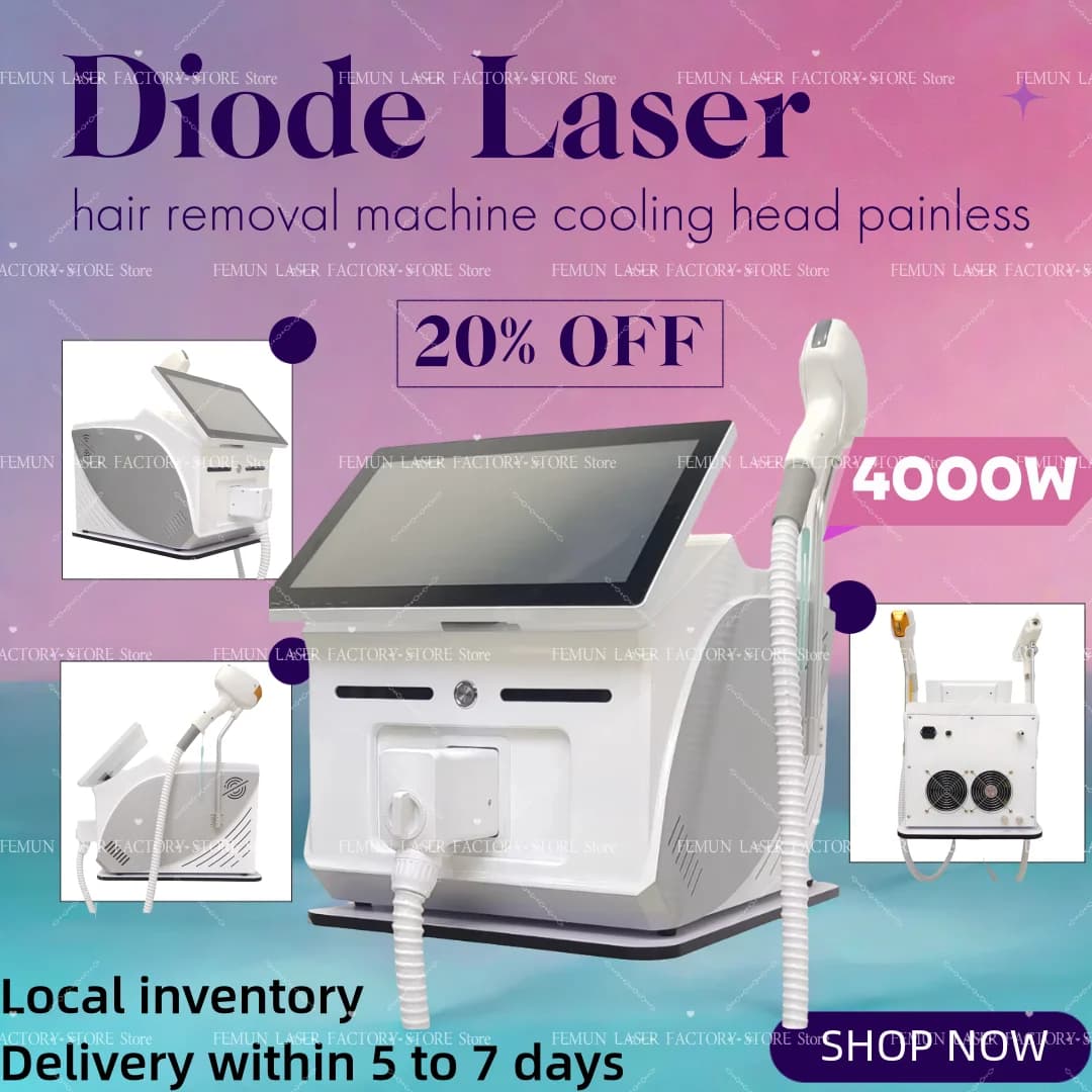755nm/808nm/940nm/1064nm Diode Laser Hair Removal Machine Factory Price Professional Ice Titanium Equipment for Body Hair Remove