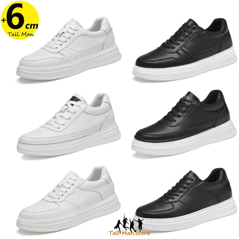 Man Lift Sneakers Men Booster Shoes Elevator  Height Increase Insole 6cm