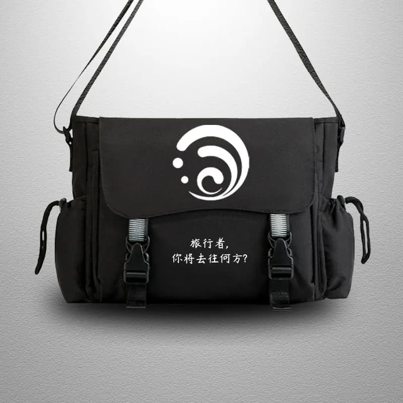 Game Genshin Impact Barbara Gunnhildr Men Women Shoulder Bag Cosplay Cartoon Storage Schoolbag Oxford Cross Body Messenger Bags