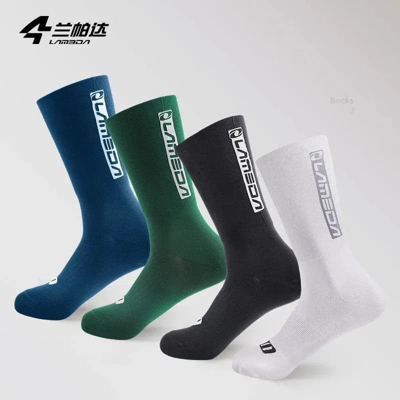 LAMEDA  Cycling Socks Integral Moulding High-tech Bike Socks Compression Bicycle Outdoor Running Anti Slip Seamless Sport Socks