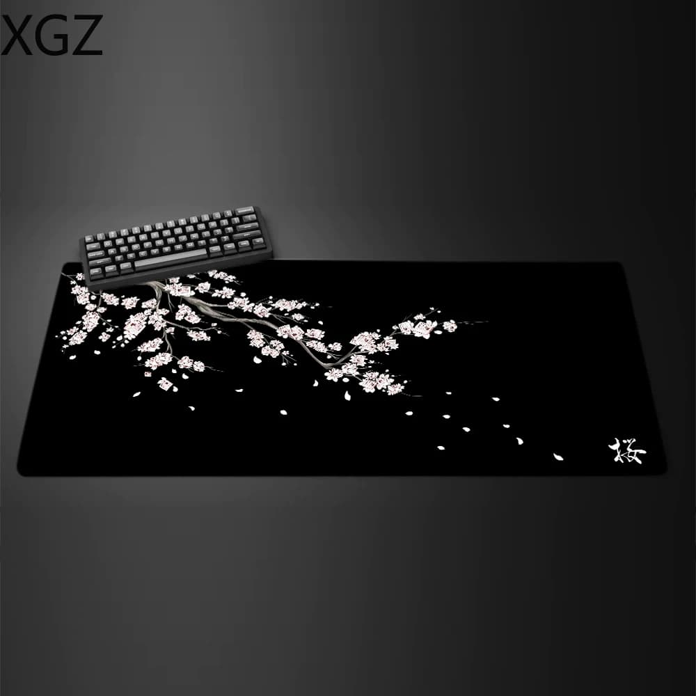 Japanese Sakura Mouse Pad Gray Laptop Game Desk mat    Animation Suitable for Office Gamer Keyboard PC  Carpet