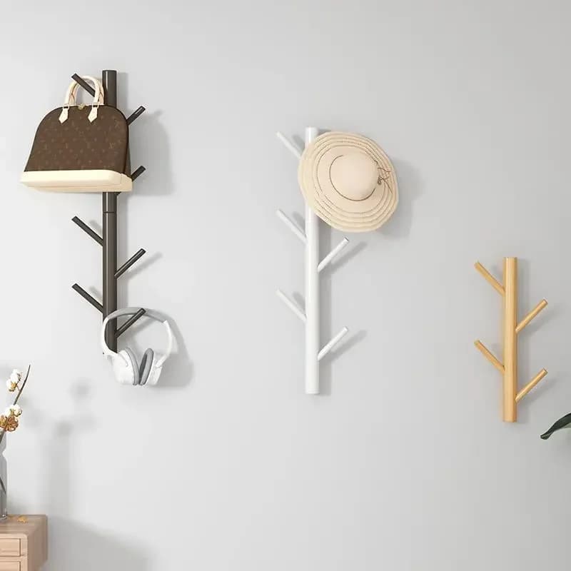 Branch Twig Solid Wood Wall Mounted Coat Rack Hanging Mounted Hanger Cabinet Furniture Bedroom Clothes Hats Bag Storage Rack
