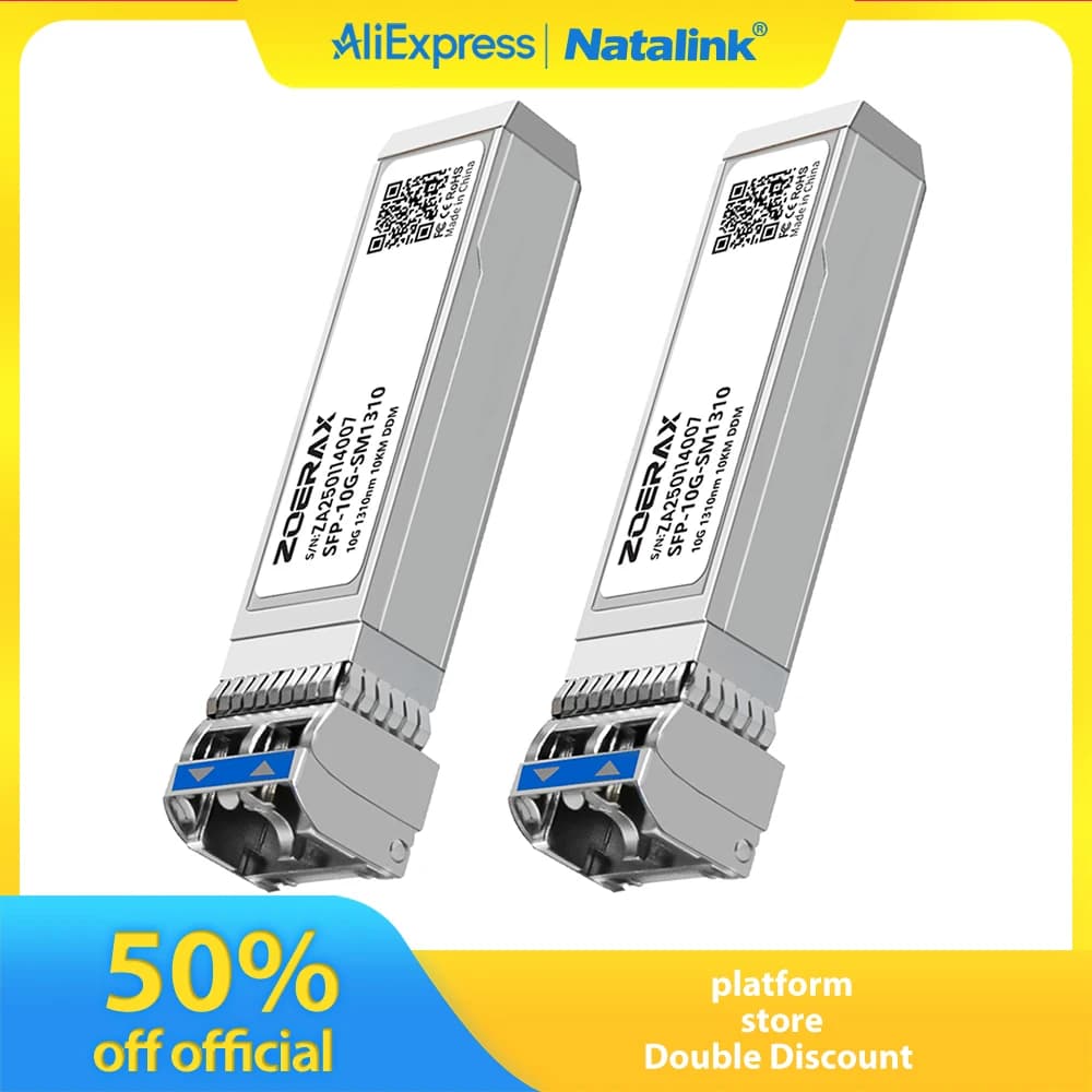 Natalink 10G SFP+ Single-Mode LC Duplex Transceiver Module 1310nm 10kmDDM Fiber Optic Module for Cisco TP-Link Ubiquit and Other