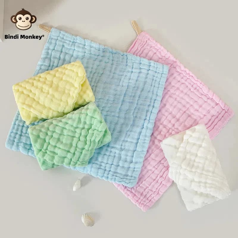 5 pieces of six layers of pure cotton pure color gauze square towel saliva towel 30*30cm