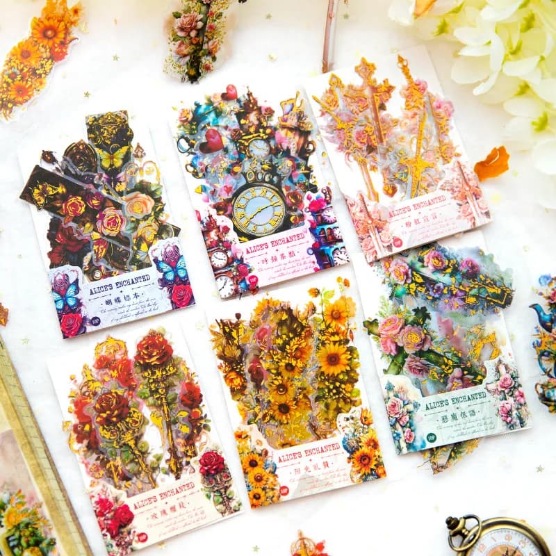 1 pack (10 stickers) Alice's Magic Tea Party Waterproof Decorative Stickers