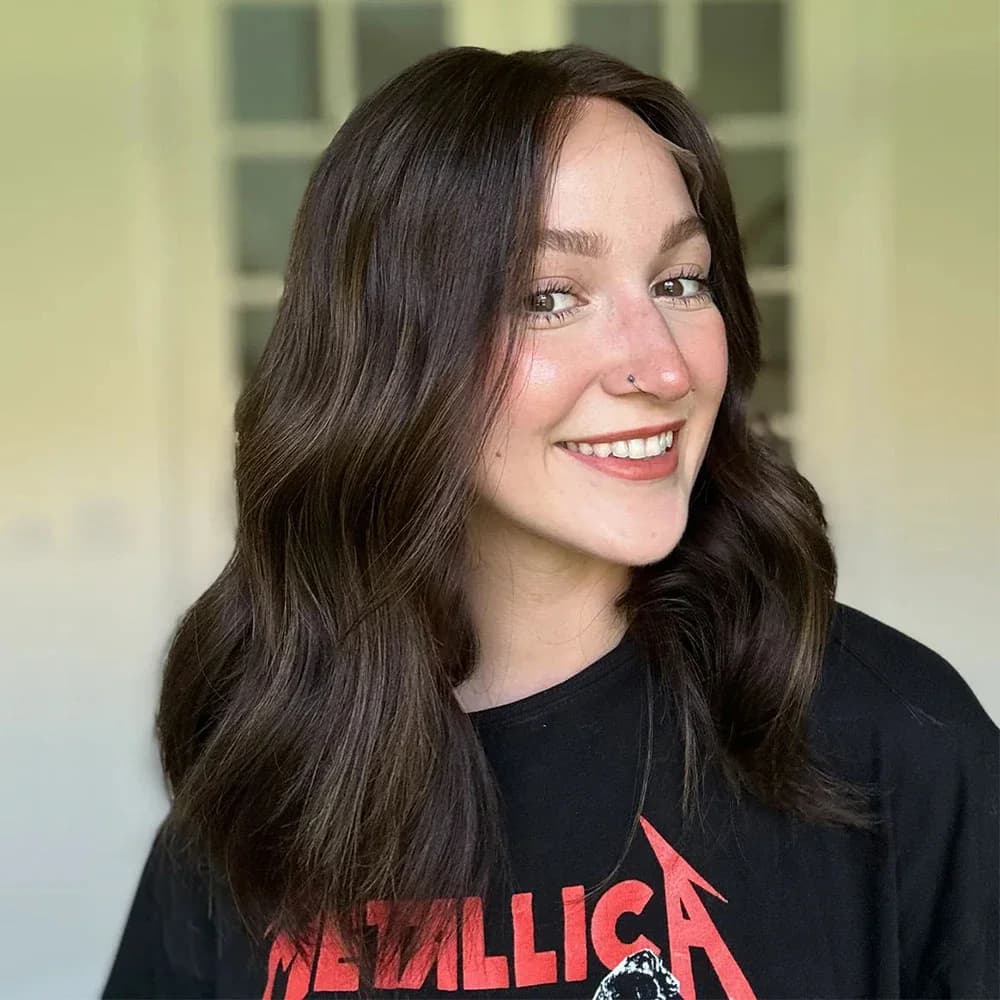 Highlight Brown Glueless Soft  26“ Wave 5x5 Silk Base Jewish Human Hair Wig Baby Hair HD Lace European Hair Preplucked Daily