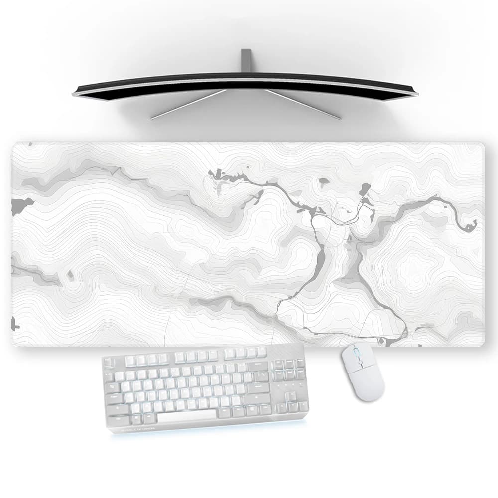 White Mouse Pad Aesthetic Desk Protector Mausepad Desktops Keyboard Custom Playmat Large Mousepad 300x800 Accessories for Office