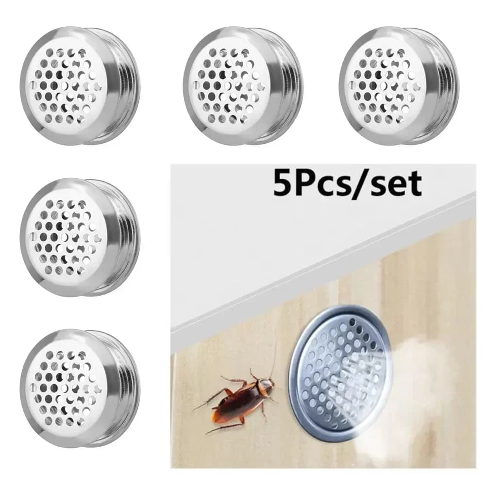 5pcs Round Cabinet Vents Cover Dia.35mm Mesh Hole Plug Decoration Cover Wardrobe Ventilation Grille Furniture Breathable Hole