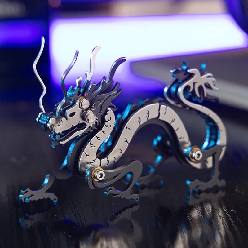 3D Puzzle Cartoon Dragon Metal Model Building Kits for Adults Mechanical Animals Zodiac Dragon Jigsaw DIY Assembly Toy Gift P513