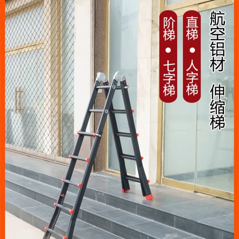 Little Giant Aluminium Alloy Herringbone Telescopic  Engineering Ladder Portable and Versatile Folding Stair Elevator Household