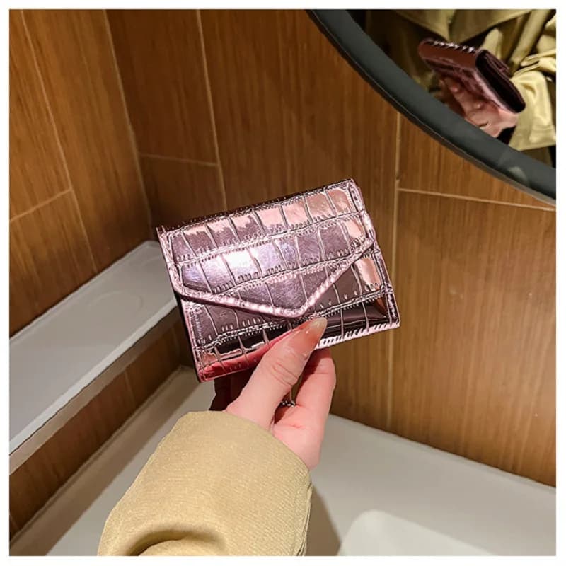 Fashion Simple Three Fold Short Clip Female Mini Wallet Short Wallet Women Purse Multi-card Multifunction Card Holder Coin Purse