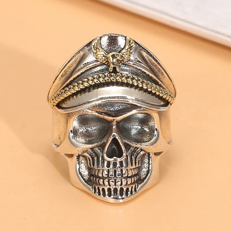 Immortal corpS Skull officer thai Silver ring S925 Sterling Silver retro ring trendy male domineering world war ii commemorative