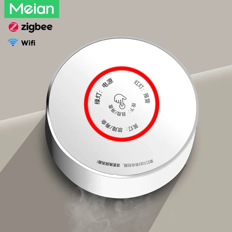 Meian Zigbee Gas Detector Tuya Wifi Combustible Gas Alarm Sensor Wireless Smart Home Kitchen Security Nature Gas Leak Detector
