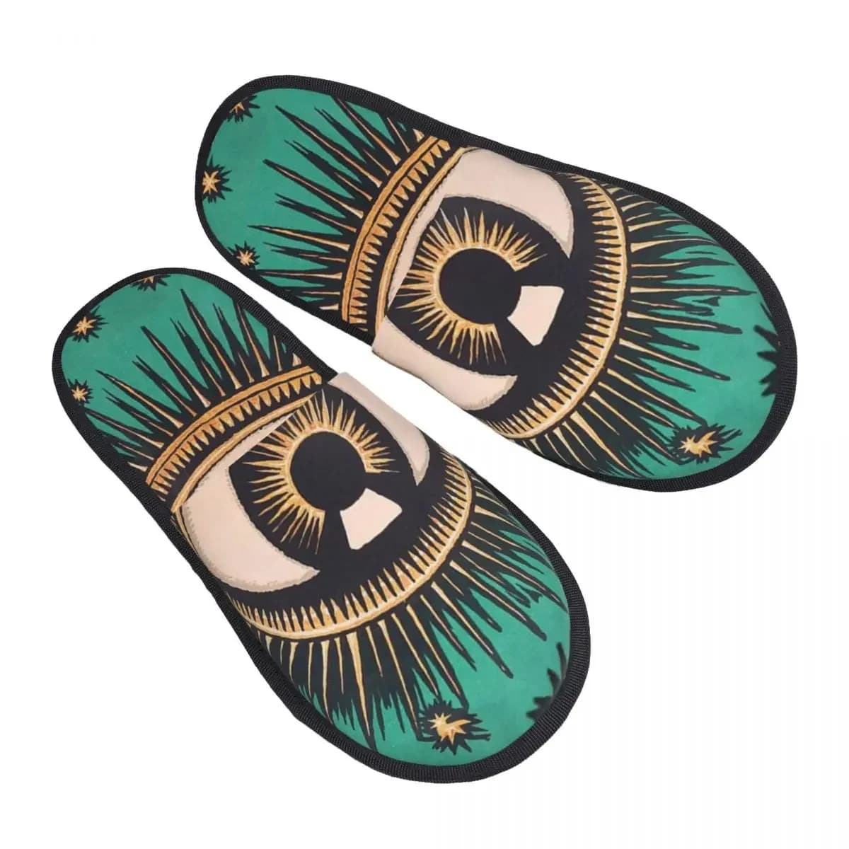 All Seeing Eye Art House Slippers Women Soft Memory Foam Evil Mystic Eyes Slip On Hotel Slipper Shoes