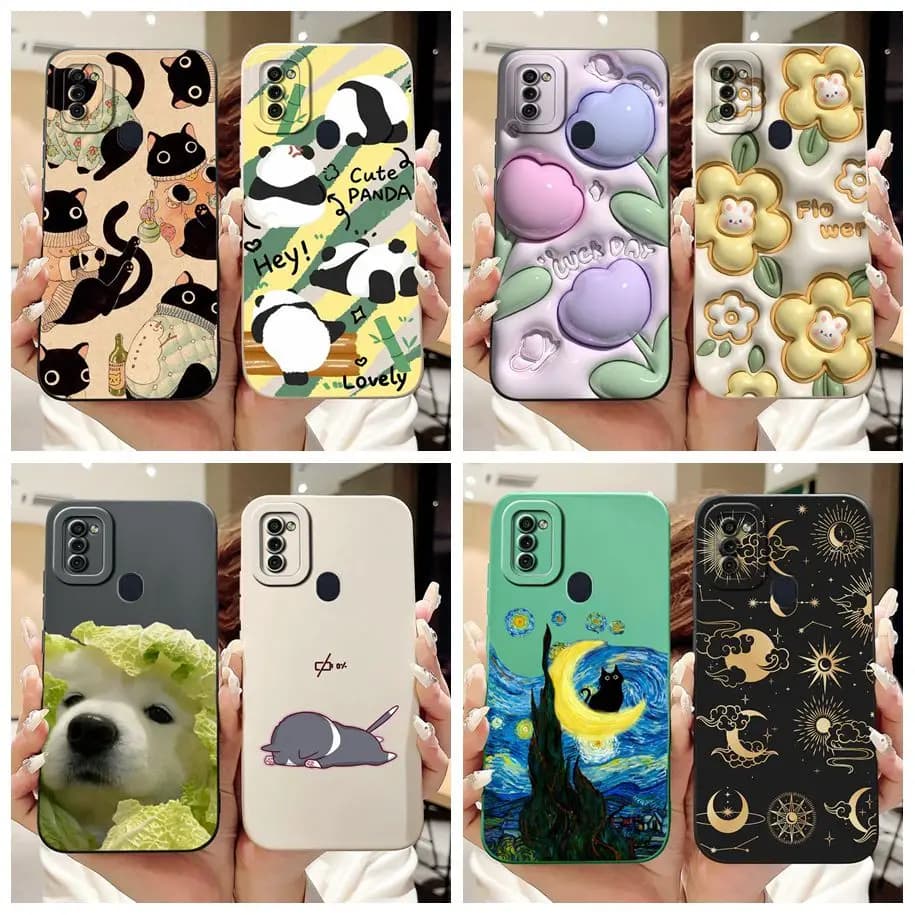 For Samsung Galaxy A11 Case SM-A115F Fashion Flower Square Silicone Soft Back Cover on Samsung A11 M11 GalaxyA11 Funda A 11 Capa