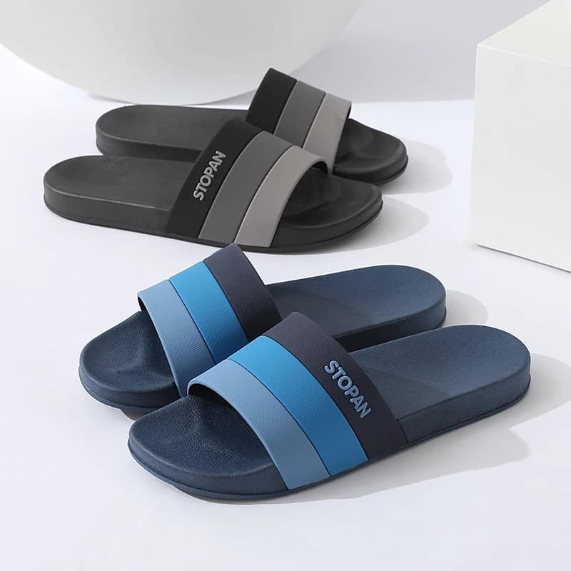 Striped Non Slip Quick-drying Slippers Soft Sole for Men Women Comfortable Shoes Indoor Outdoor Beach Shower Bathroom Slippers
