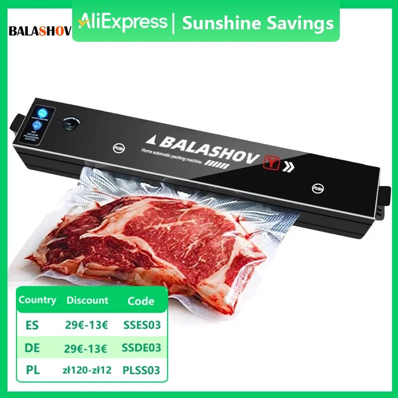 Eletric Vacuum Sealer Degasser Machine with 10PCS Vacuum Packaging Vinyl Bags Vacuum Food Sealer for Home and Kitchen Supplies