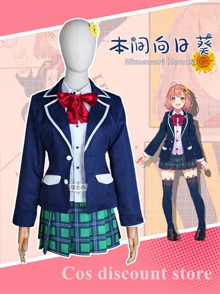 Himawari Honma Cosplay Costume Vtuber Virtual Youtuber Women Girls Cos Dress Comic-con Party Full Set Casual Clothing 2025 NEW